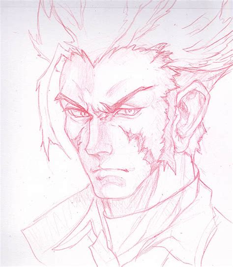 ArtStation - Hot Anime Villain Red Pencil Sketch!