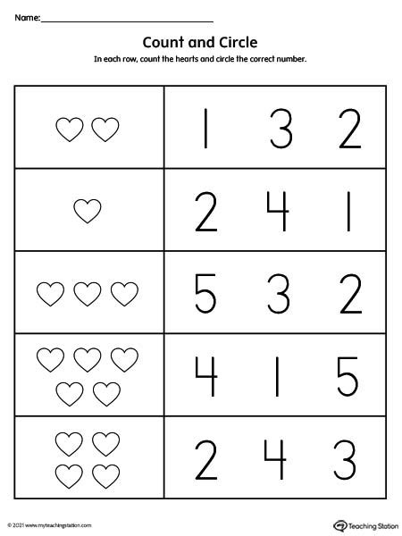 Count and Match Numbers 1-10 Worksheet | MyTeachingStation.com