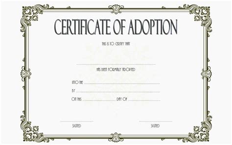 Free Pet Adoption Certificate Template Awesome Mesmerizing Free ...