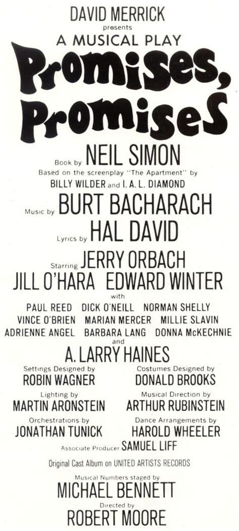 Pre-Broadway "Promises Promises" Souvenir Program Jerry Orbach Burt Bacharach Neil Simon 1968 2 ...