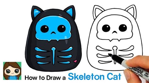 How to Draw a Black Cat 🎃 Squishmallow Halloween Skeleton Squad - YouTube | Halloween pictures ...