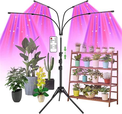Home & Garden Hydroponics & Seed Starting 4 Head LED Grow Light UV Growing Lamp Full Spectrum ...