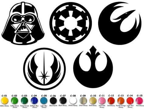 Star Wars Vinyl Decal Sticker Signs Door Car Window StarWars Symbols ...