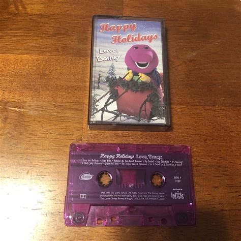 Happy Holidays Love Barney Cassette Tape Vintage 1997 Christmas Song Rare Purple | eBay