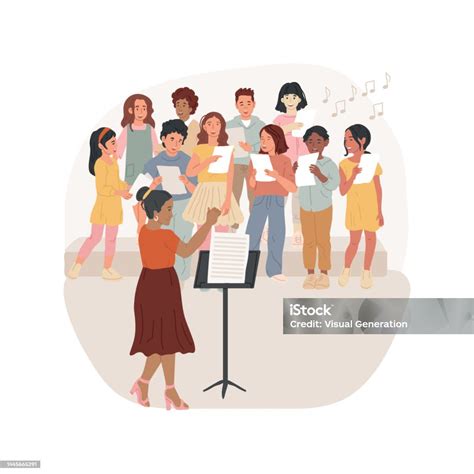 Chorus Rehearsal Isolated Cartoon Vector Illustration Stock Illustration - Download Image Now ...