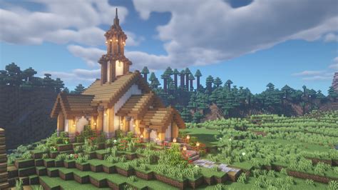 A church for my village : r/Minecraftbuilds