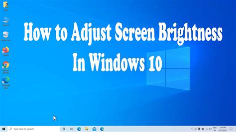 How to Adjust Screen Brightness in Windows 10 - YouTube