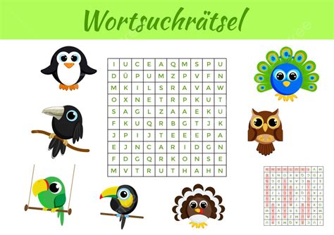 Clip Cards Game Template Word Search Puzzle Challenge Vector, German, Printable, Letter PNG and ...