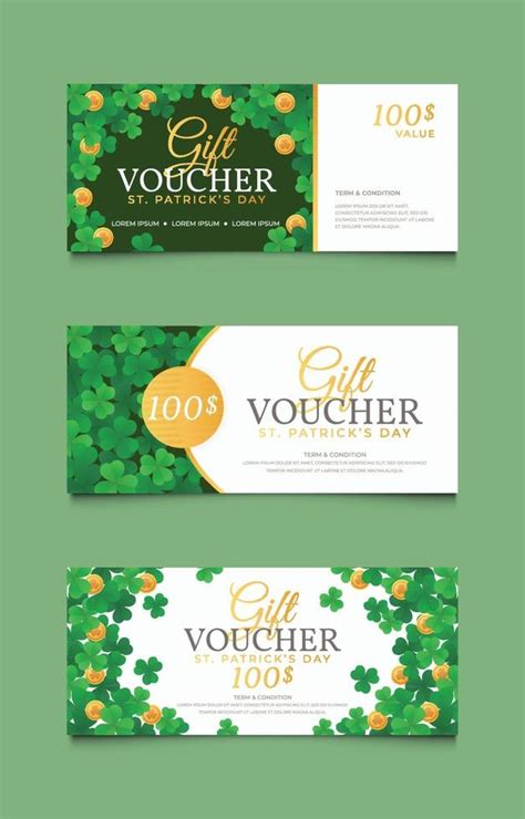 Set of Gift Voucher Card Discount For Saint Patrick's 1953757 Vector ...