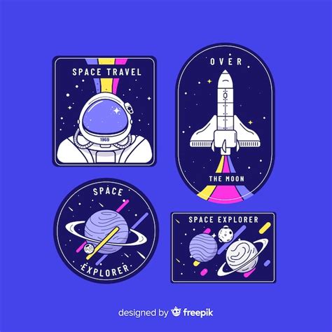 Space theme sticker collection | Free Vector