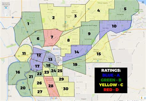 Sacramento Neighborhood Map and Ratings