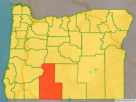 Map of Klamath County, Oregon - Địa Ốc Thông Thái