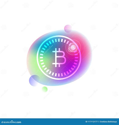 Bitcoin sign neon icon stock vector. Illustration of investment - 117112177