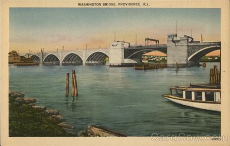 Washington Bridge Providence, RI Postcard