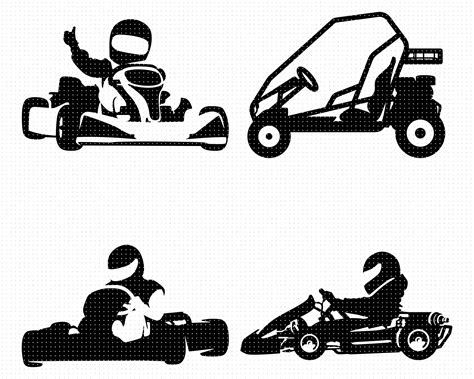 Go Cart Svg Go Kart Racing Clipart Eps Png Dxf - Etsy