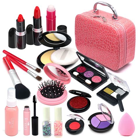 Biulotter 21pcs Kids Makeup Kit For Girls Real Kids Cosmetics Make Up Set With Cute Cosmetic Bag ...