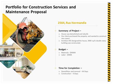 Portfolio For Construction Services And Maintenance Proposal Ppt Example File | Presentation ...