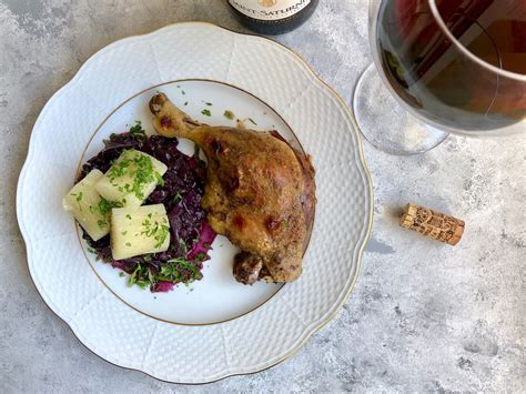 Duck Confit with Braised Red Cabbage - HealthYummy Food
