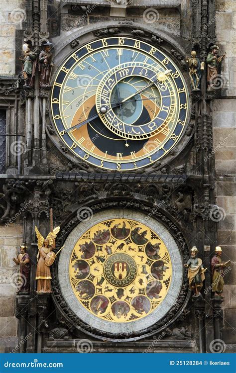 Astronomical Clockand Figures in Prague Stock Photo - Image of ...