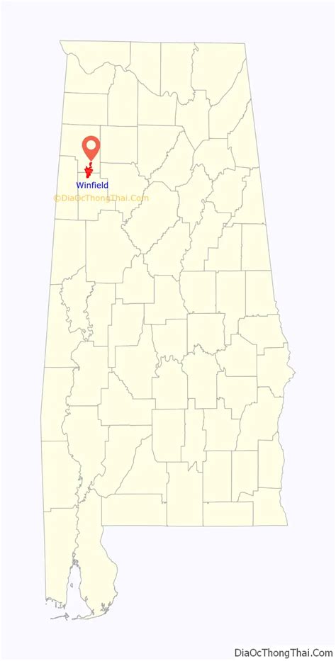 Map of Winfield city, Alabama - Thong Thai Real