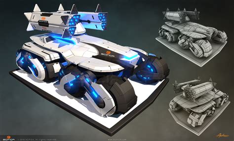 Sci-fi Tank - High Poly | 2D & 3D art