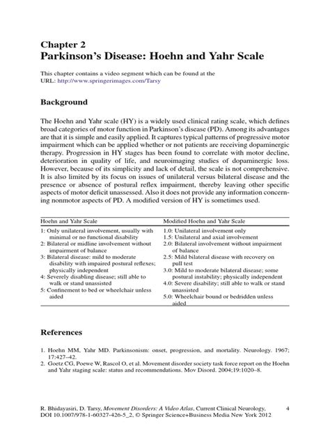 Parkinson Hoehn and Yahr Scale | Parkinson's Disease | Balance (Ability)