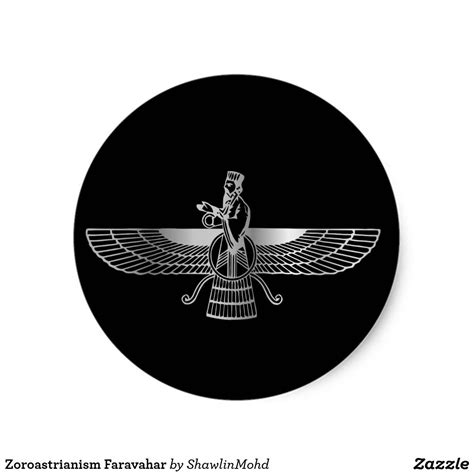 Zoroastrianism Faravahar Classic Round Sticker | Zazzle.com in 2021 | Round stickers, Buttons ...