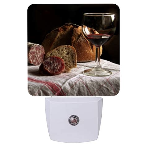 Bread Wine Color Print LED Night Light | Etched Memory