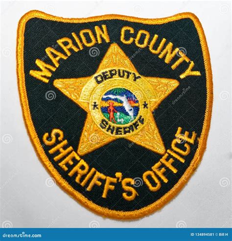 The Marion County Sheriff`s Office Shoulder Patch on a White Background ...