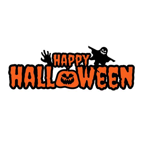 Happy Halloween Lettering with pumpkin and ghost Clipart 13492603 PNG