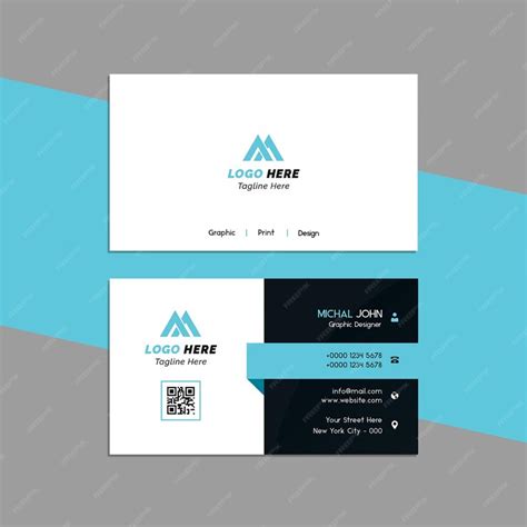 Premium PSD | Sky blue business card psd template for both corporate or ...