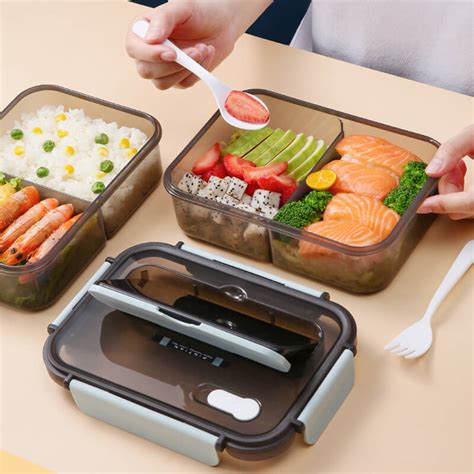 Leakproof Bento Lunch Box for Adults and Kids,2/3 Compartments Sealed ...