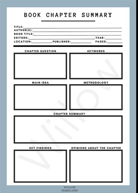 Chapter Book Template Google Docs