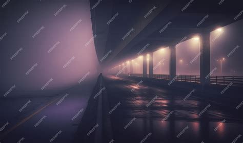 Premium AI Image | Ethereal Night Overpass with Soft Lighting for Professional Backgrounds