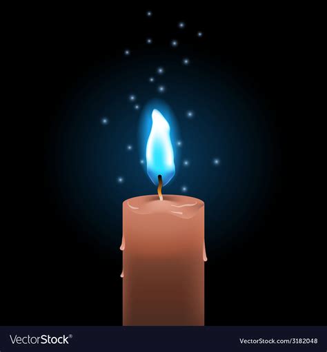 Blue fire candle Royalty Free Vector Image - VectorStock