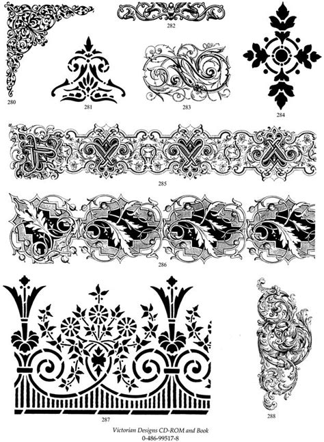 Freebie: Victorian Borders Download | Рисунки, Художественные рисунки, Шаблоны трафаретов