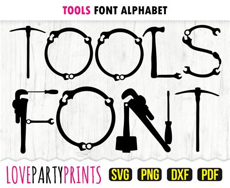 TOOLS FONT SVG Dxf Png Pdf Tool Alphabet Letters Work - Etsy Singapore