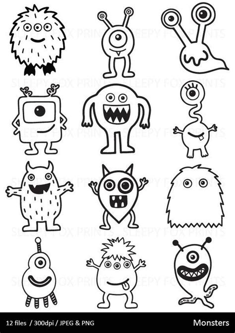 Doodle Monster, Monster Drawing, Doodle Art Drawing, Easy Doodle Art A50 | Cute monsters ...