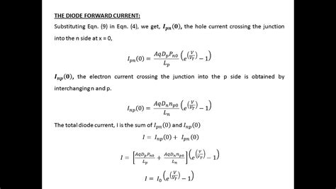 PN DIODE CURRENT EQUATION DERIVATION - YouTube