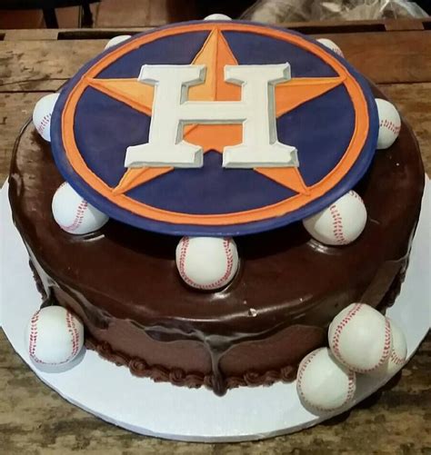 Astros grooms cake with sugar decal and cake balls | Grooms cake, Cake ...