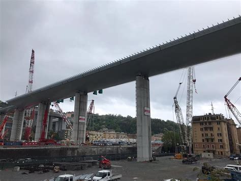 deck of renzo piano's genoa bridge completes in italy