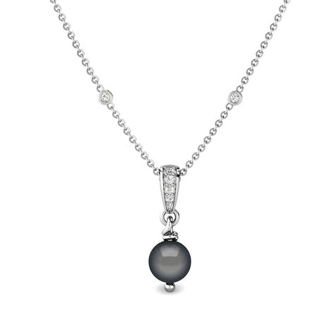 Black Pearl Diamond Pendant With Chain Online Jewellery Shopping India ...