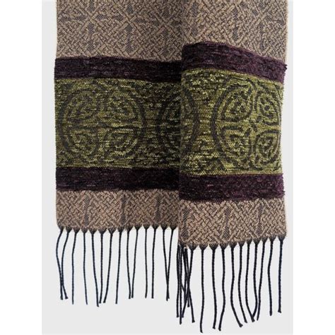 Celtic Knot Scarf Brown Green Scotland | The Shepherd's Knot