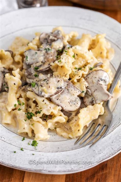 Campanelle with Creamy Mushroom Sauce - Spend With Pennies