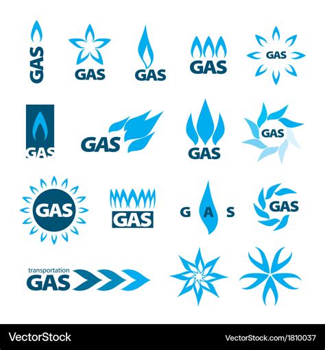 Collection of logos of natural gas Royalty Free Vector Image