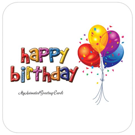Happy Birthday Balloons Card - Animated Greeting Cards