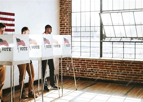 Premium Photo | American at a polling booth