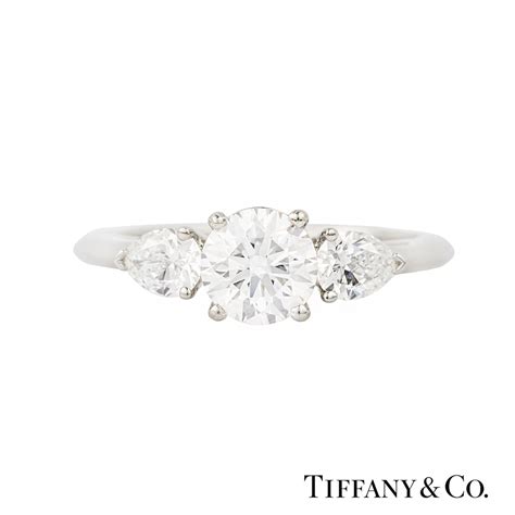 Tiffany & Co. Three Stone Diamond Ring in Platinum 1.53ct B&P | Rich Diamonds