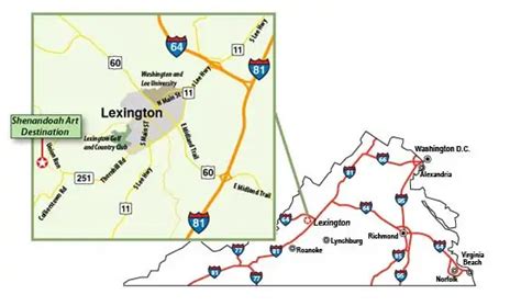 virginia-map-Lexington | Shenandoah Art Destination