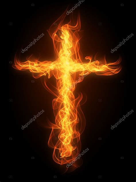 Burning fire cross ⬇ Stock Photo, Image by © alanuster #15642929